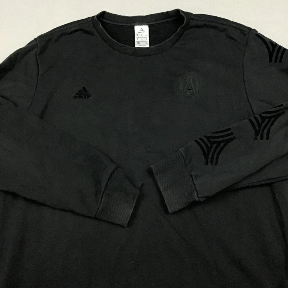 Atlanta United FC Sweatshirt Men Extra Large Black Adidas Crew MLS Pullover XL *